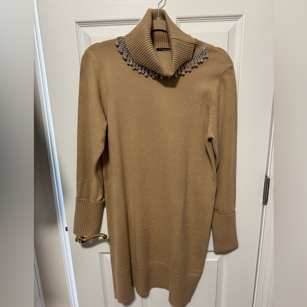 Boston Proper Camel Cowl Neck Sweater